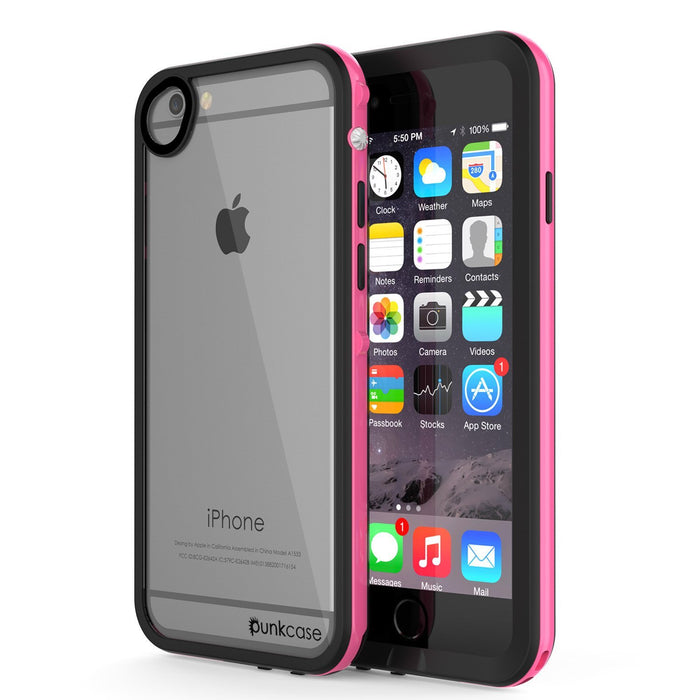 Apple iPhone 8 Waterproof Case, PUNKcase CRYSTAL 2.0 Pink W/ Attached Screen Protector  | Warranty (Color in image: Teal)