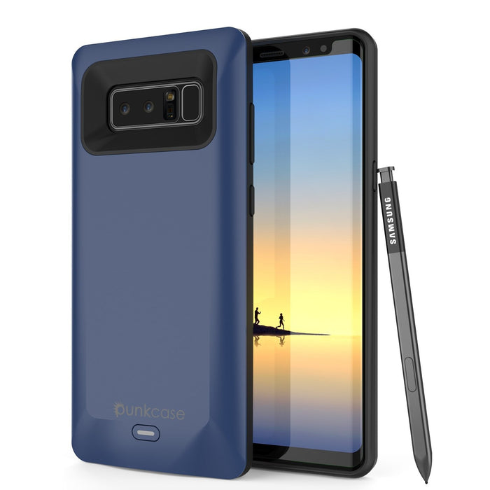 Galaxy Note 8 Battery Case, Punkcase 5000mAH Charger Case W/ Screen Protector | Integrated USB Port | IntelSwitch [Blue] (Color in image: Blue)
