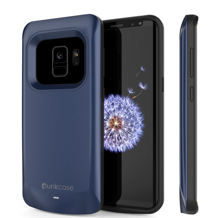 Galaxy S9 Battery Case, PunkJuice 5000mAH Fast Charging Power Bank W/ Screen Protector | Integrated USB Port | IntelSwitch | Slim, Secure and Reliable | Suitable for Samsung Galaxy S9 [Navy] (Color in image: Navy)