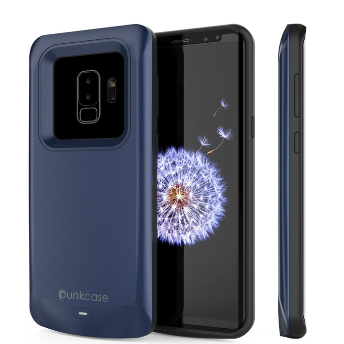 Galaxy S9 PLUS Battery Case, PunkJuice 5000mAH Fast Charging Power Bank W/ Screen Protector | Integrated USB Port | IntelSwitch | Slim, Secure and Reliable | Suitable for Samsung Galaxy S9+ [Navy] (Color in image: Navy)