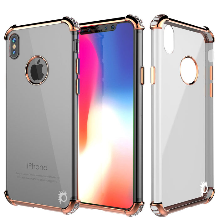 iPhone X Case, Punkcase [BLAZE SERIES] Protective Cover W/ PunkShield Screen Protector [Shockproof] [Slim Fit] for Apple iPhone 10 [Rosegold] (Color in image: Rosegold)