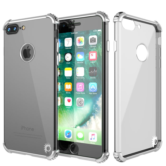 iPhone 7 PLUS Case, Punkcase [BLAZE SERIES] Protective Cover W/ PunkShield Screen Protector [Shockproof] [Slim Fit] for Apple iPhone 7 PLUS [Silver] (Color in image: Silver)