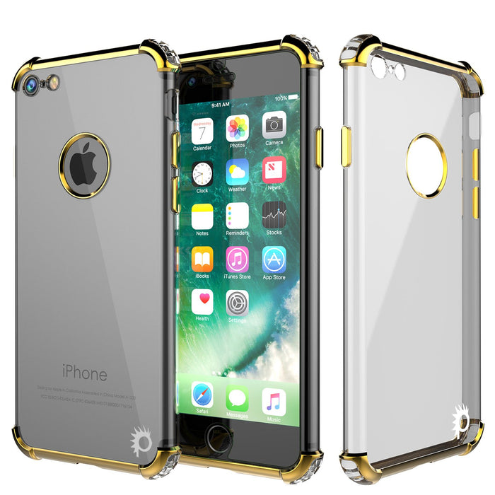 iPhone 7 Case, Punkcase [BLAZE SERIES] Protective Cover W/ PunkShield Screen Protector [Shockproof] [Slim Fit] for Apple iPhone [Gold] (Color in image: Gold)