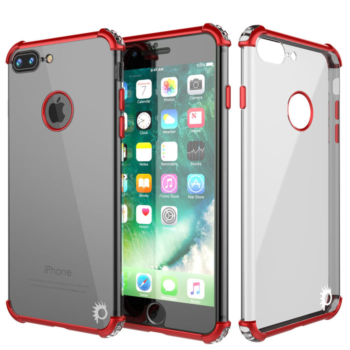 iPhone 8 PLUS Case, Punkcase [BLAZE SERIES] Protective Cover W/ PunkShield Screen Protector [Shockproof] [Slim Fit] for Apple iPhone 7/8/6/6s PLUS [Red] (Color in image: Red)