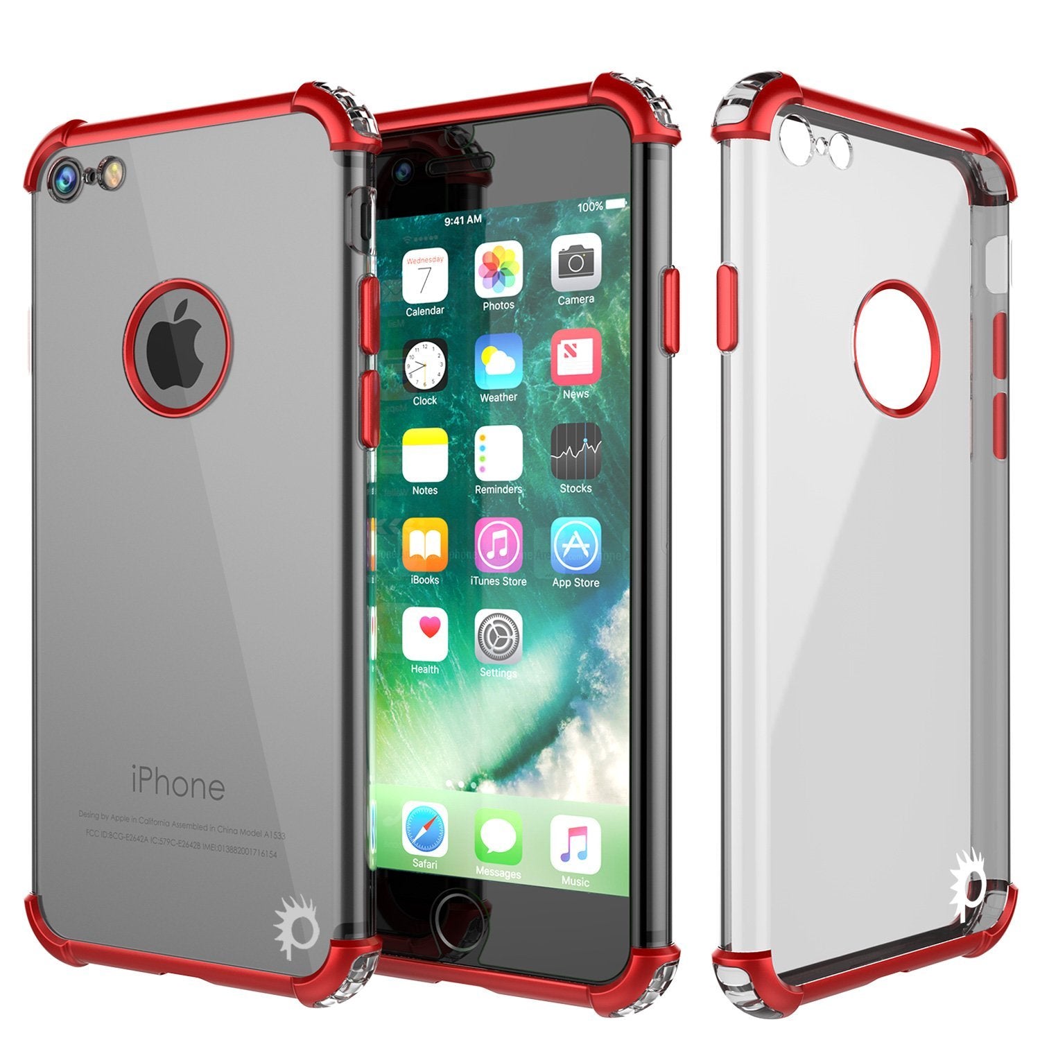 iPhone SE (4.7") Case, Punkcase [BLAZE SERIES] Protective Cover W/ PunkShield Screen Protector [Shockproof] [Slim Fit] for Apple iPhone [Red] 