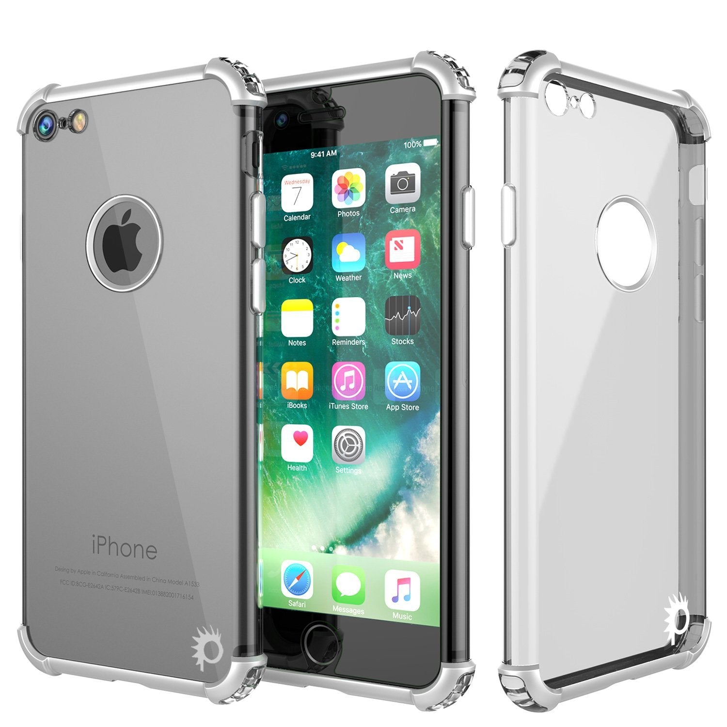 iPhone SE (4.7") Case, Punkcase [BLAZE SERIES] Protective Cover W/ PunkShield Screen Protector [Shockproof] [Slim Fit] for Apple iPhone [Silver] (Color in image: Silver)