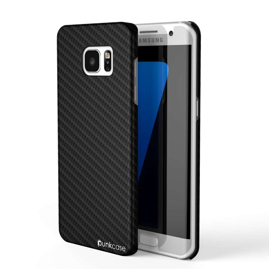 Galaxy S7 Edge Case, PunkCase CarbonShield, Jet Black (Color in image: Jet Balck)