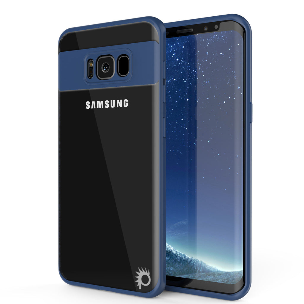 Galaxy S8 Plus Case, Punkcase [MASK Series] [NAVY] Full Body Hybrid Dual Layer TPU Cover W/ Protective PUNKSHIELD Screen Protector (Color in image: navy)