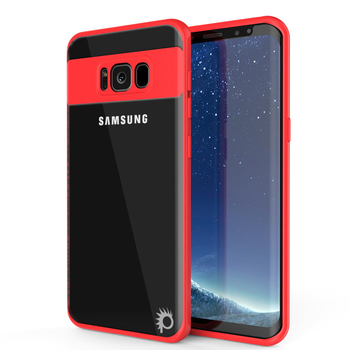 Galaxy S8 Case, Punkcase [MASK Series] [RED] Full Body Hybrid Dual Layer TPU Cover W/ Protective PUNKSHIELD Screen Protector (Color in image: red)