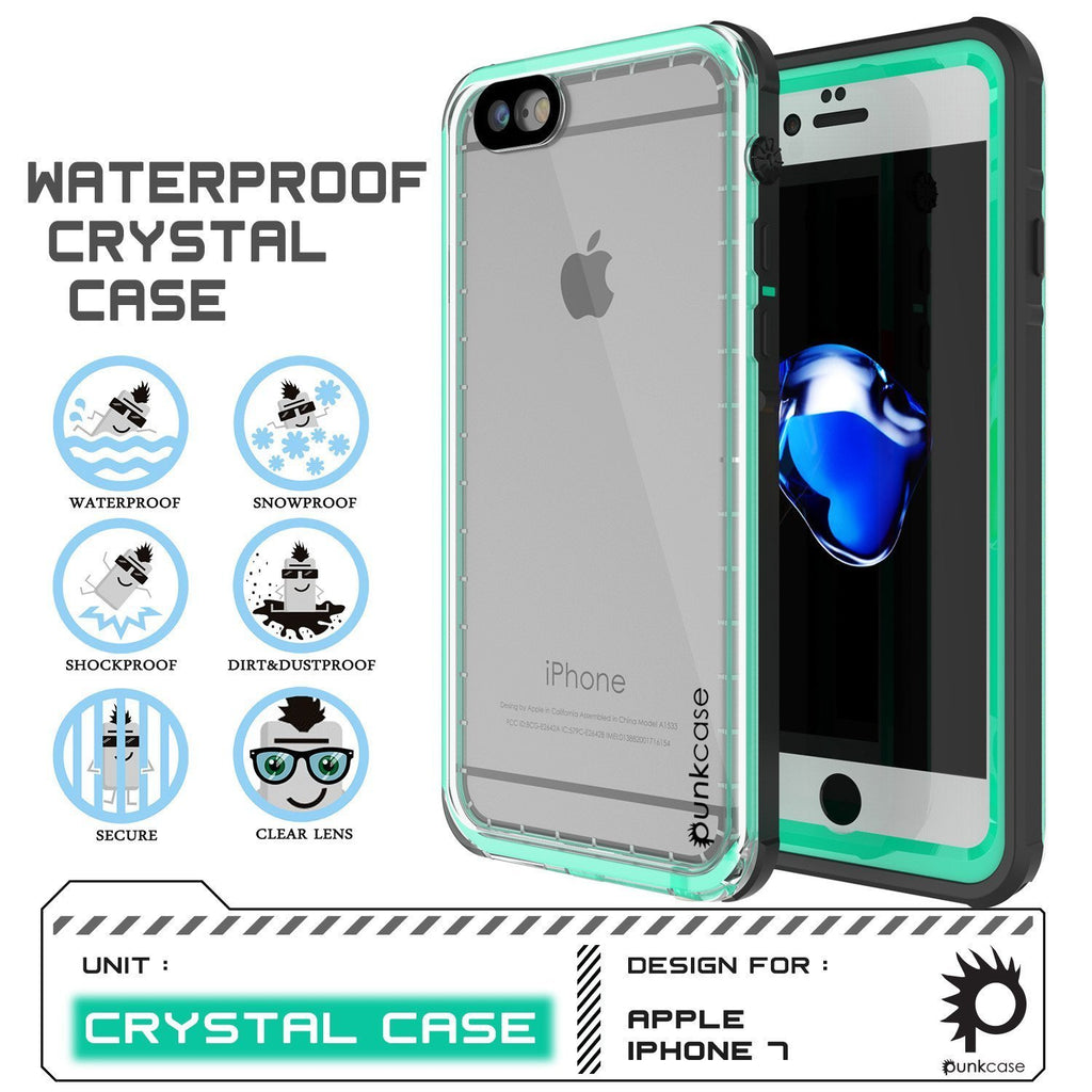 Apple iPhone SE (4.7") Waterproof Case, PUNKcase CRYSTAL Teal W/ Attached Screen Protector  | Warranty (Color in image: Black)