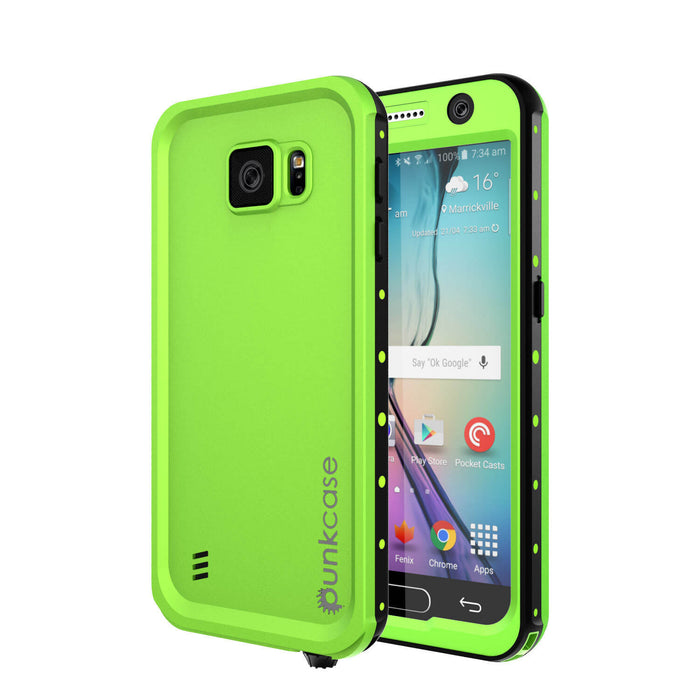 Galaxy S6 Waterproof Case PunkCase StudStar Light Green Thin 6.6ft Underwater IP68 Shock/Dirt Proof (Color in image: light green)