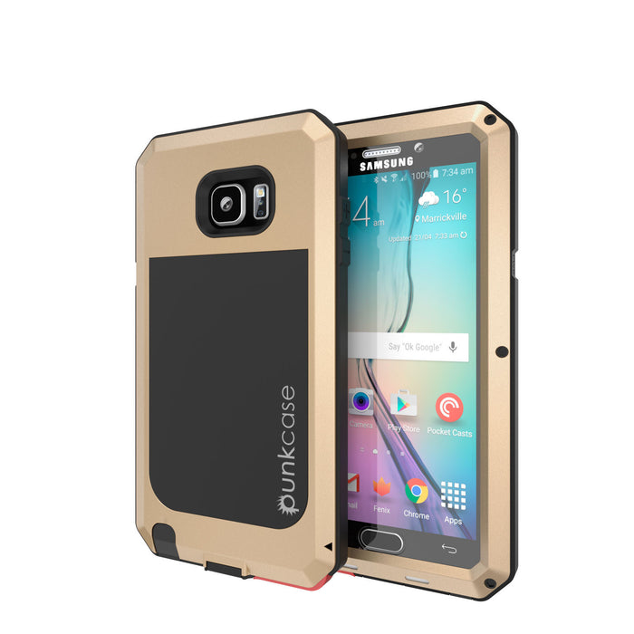 S7 Case, Punkcase® METALLIC Series GOLD for Samsung Galaxy S7 W/ TEMPERED GLASS | Aluminum Frame (Color in image: Gold)