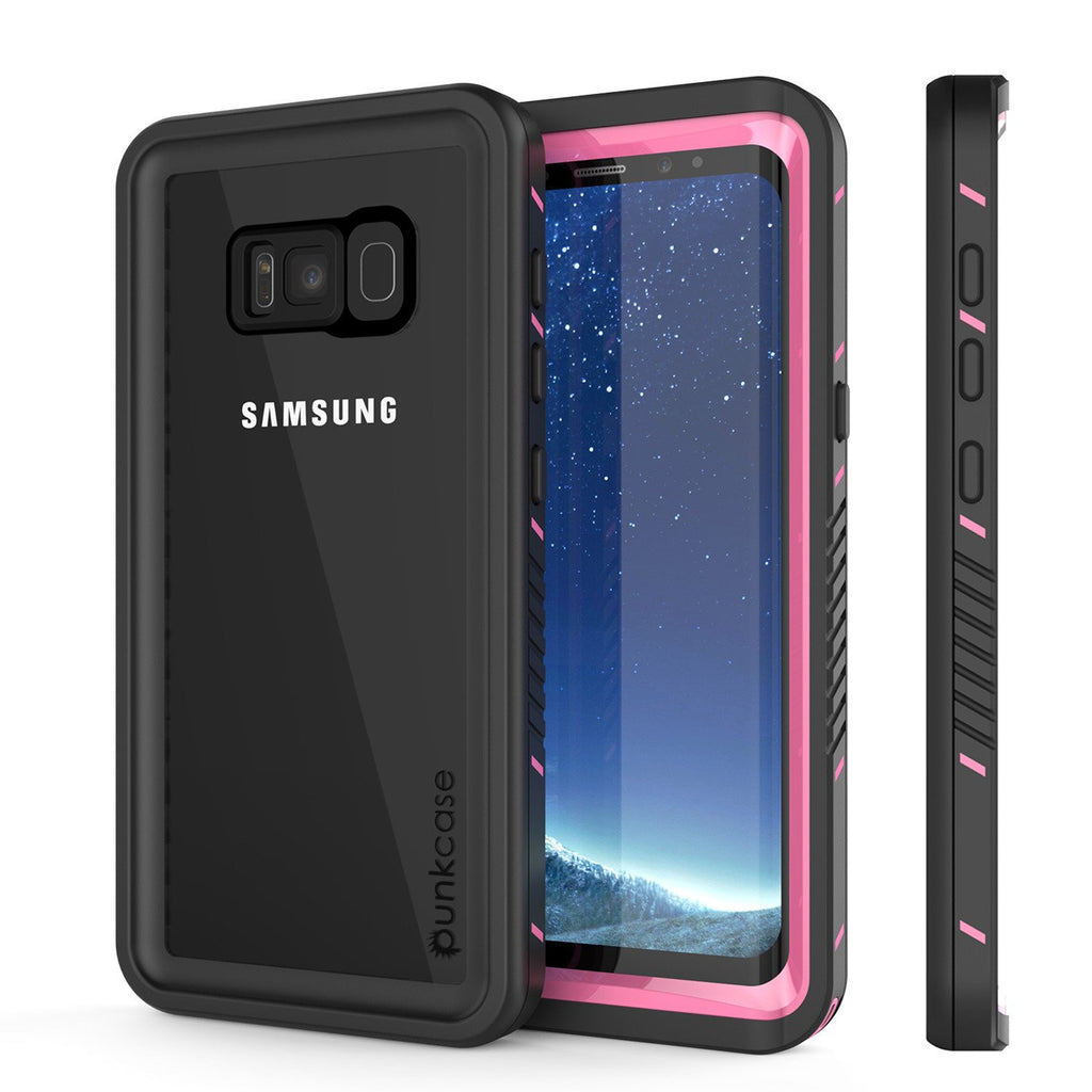 Galaxy S8 PLUS Waterproof Case, Punkcase [Extreme Series] [Slim Fit] [IP68 Certified] [Shockproof] [Snowproof] [Dirproof] Armor Cover W/ Built In Screen Protector for Samsung Galaxy S8+ [Pink] (Color in image: Pink)