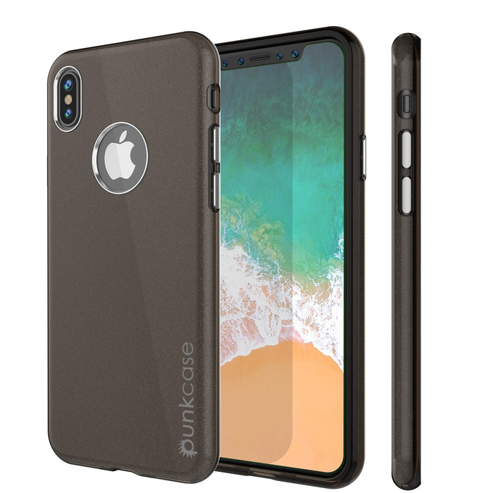 iPhone X Case, Punkcase Galactic 2.0 Series Ultra Slim w/ Tempered Glass Screen Protector | [Black/Grey] (Color in image: black/grey)