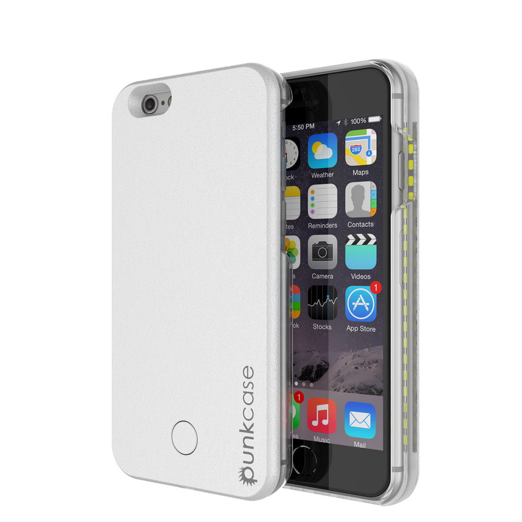 iPhone 6+/6S+ Plus Punkcase LED Light Case Light Illuminated Case, WHITE W/  Battery Power Bank (Color in image: white)