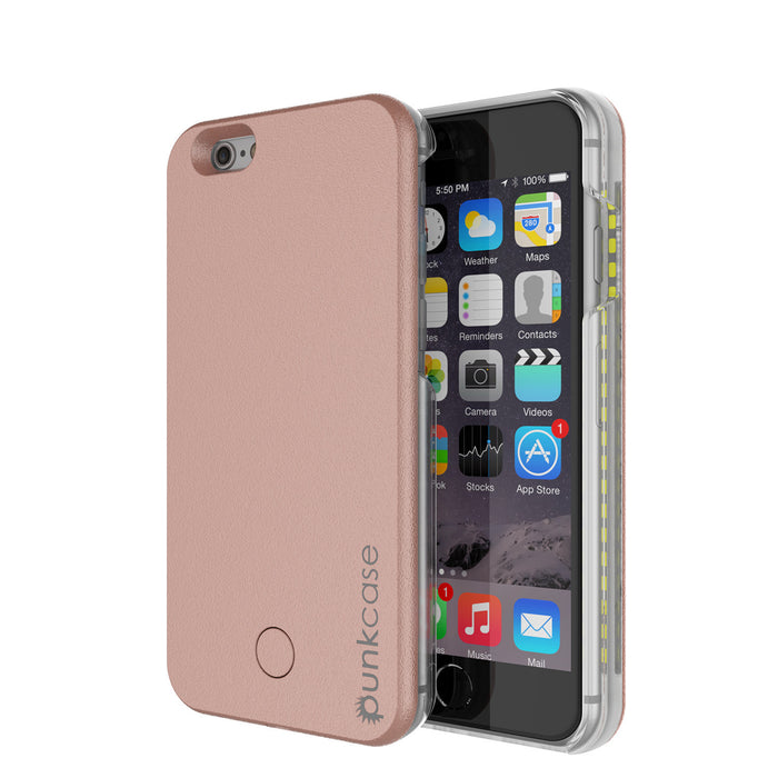 iPhone 6+/6S+ Plus Punkcase LED Light Case Light Illuminated Case, ROSE GOLD  W/  Battery Power Bank (Color in image: rose gold)