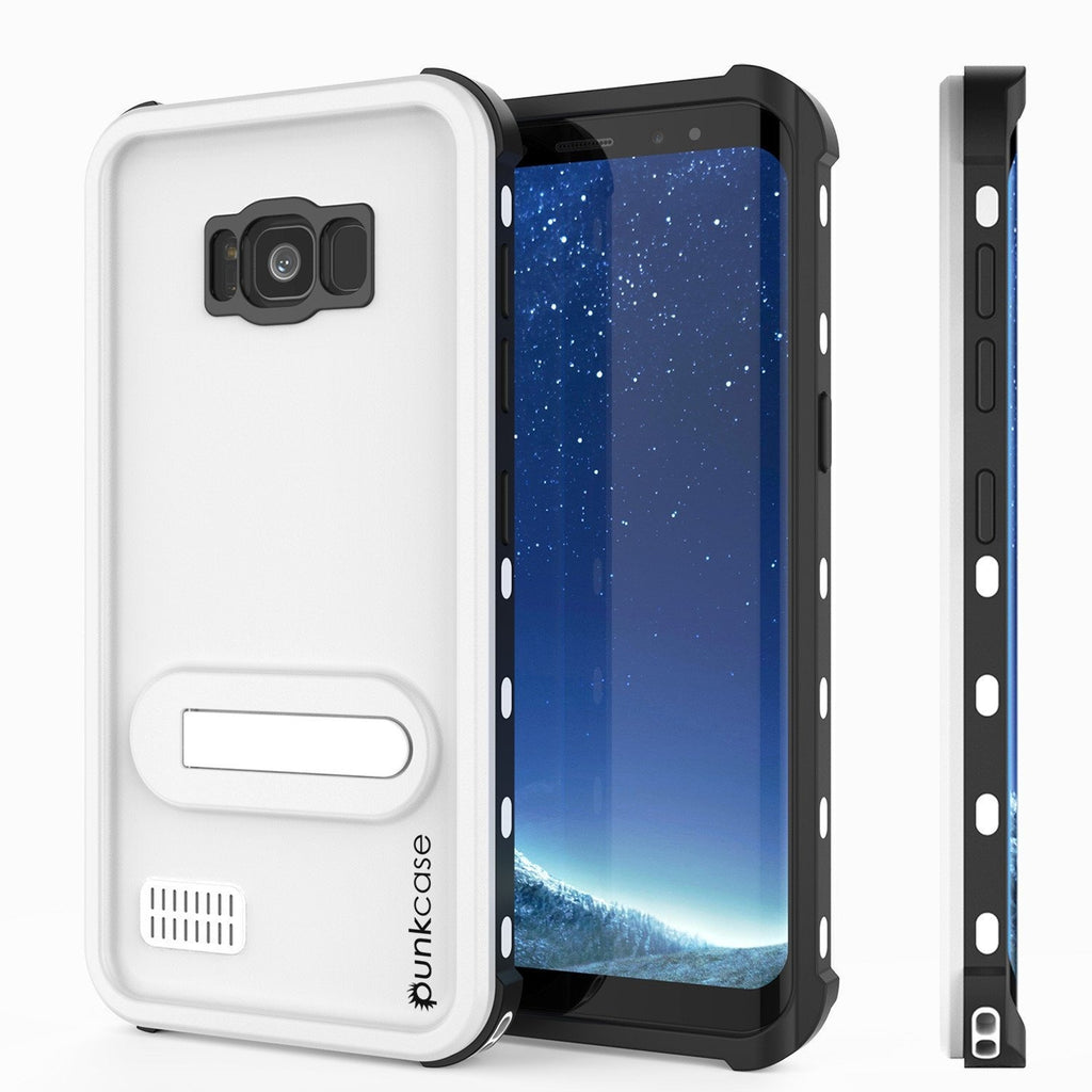 Protector [White]Galaxy S8 Waterproof Case, Punkcase [KickStud Series] [Slim Fit] [IP68 Certified] [Shockproof] [Snowproof] Armor Cover [Teal] (Color in image: White)