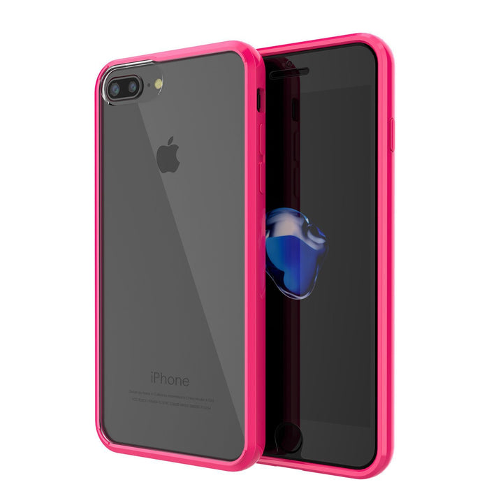 iPhone 8+ Plus Case PunkCase LUCID Clear Series for Apple iPhone 8+ Plus (Color in image: pink)