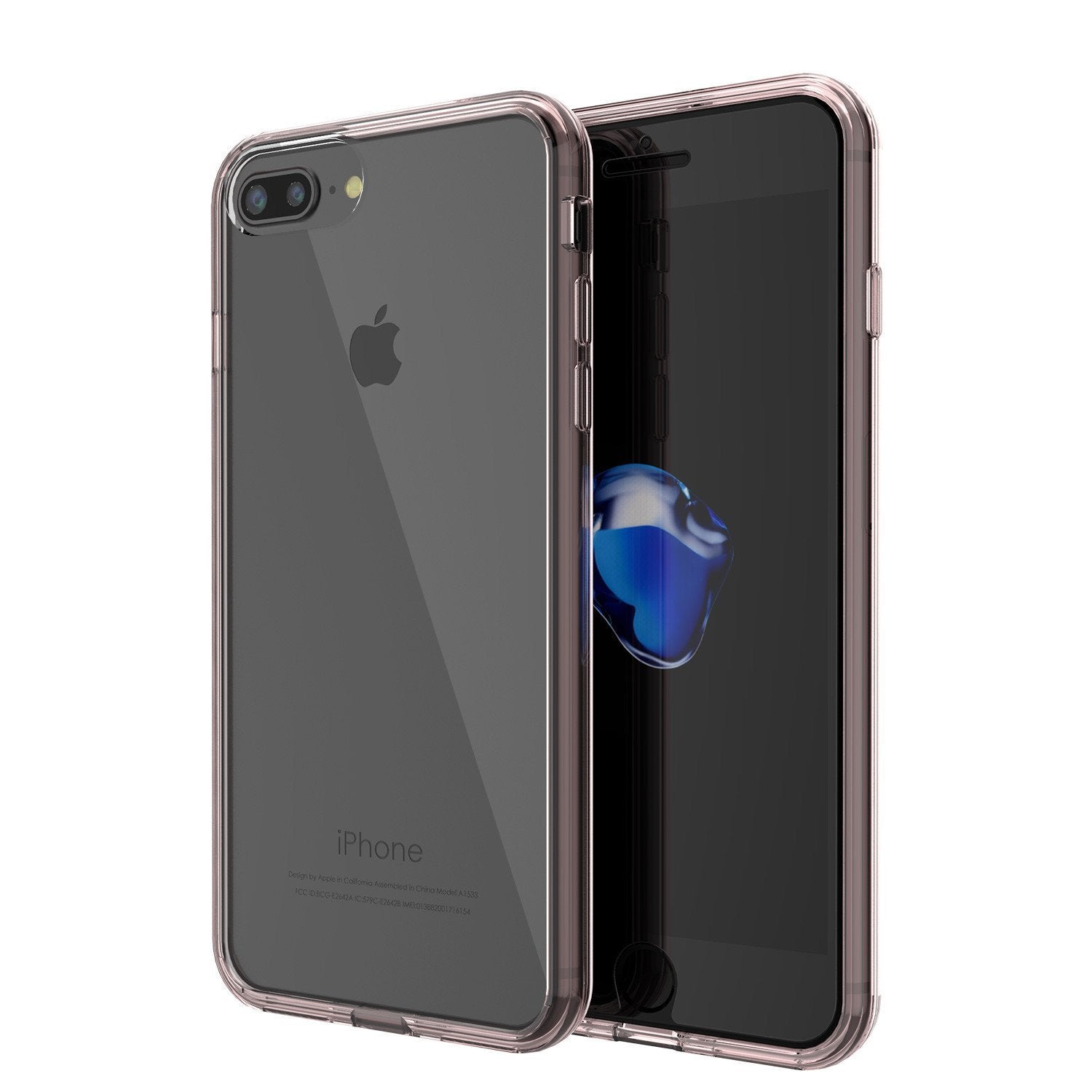 iPhone 8+ Plus Case PunkCase LUCID Clear Series for Apple iPhone 8+ Plus (Color in image: crystal pink)