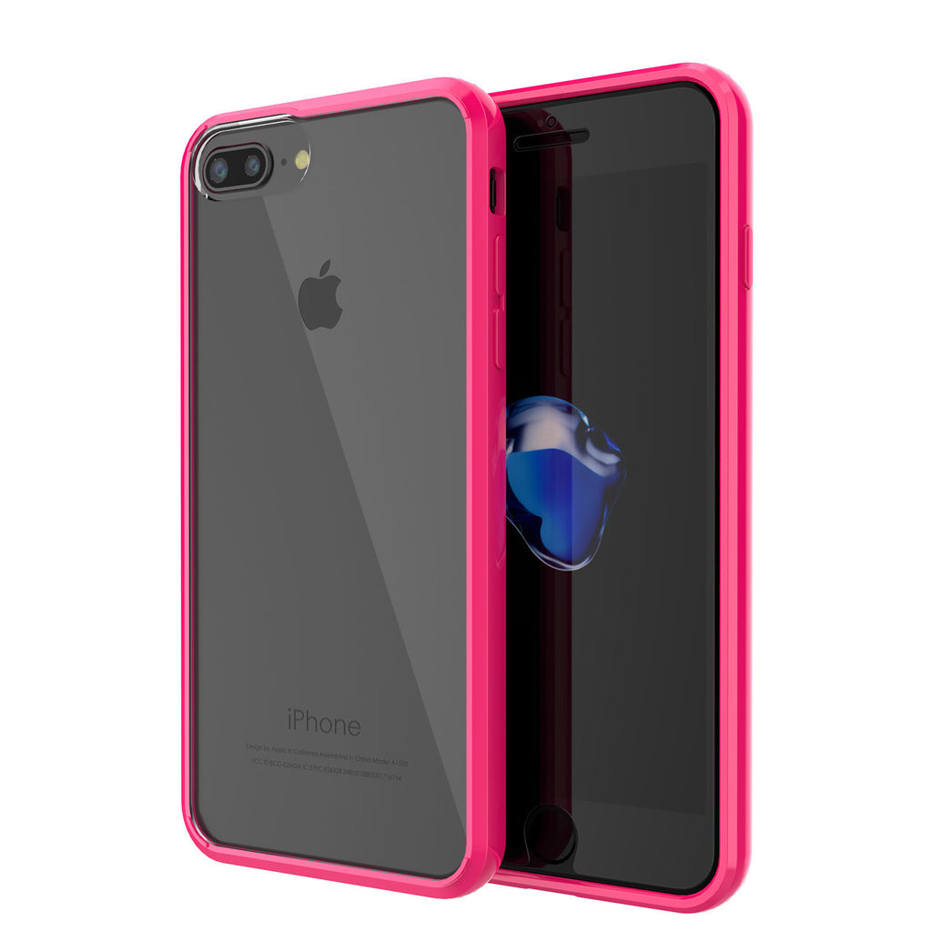 iPhone 7+ Plus Case PunkCase LUCID Clear Series for Apple iPhone 7+ Plus (Color in image: pink)