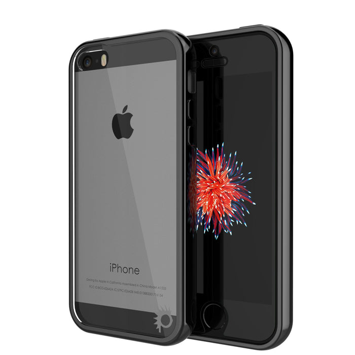 iPhone SE/5S/5 Case Punkcase® LUCID 2.0 Black Series w/ PUNK SHIELD Screen Protector | Ultra Fit (Color in image: black)