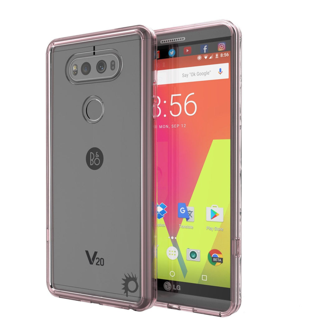 LG v20 Case Punkcase® LUCID 2.0 Crystal Pink Series w/ PUNK SHIELD Glass Screen Protector | Ultra Fit (Color in image: crystal pink)