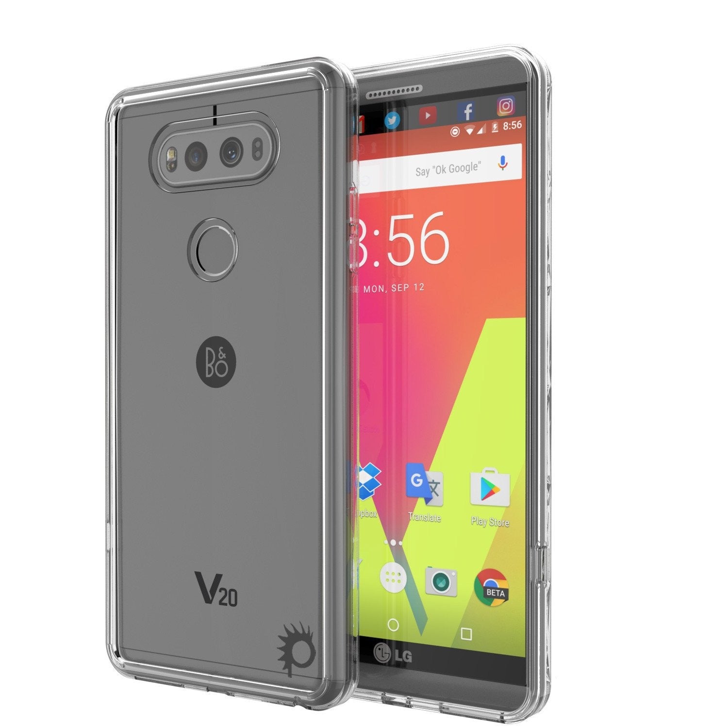 LG v20 Case Punkcase® LUCID 2.0 Clear Series w/ PUNK SHIELD Glass Screen Protector | Ultra Fit (Color in image: clear)