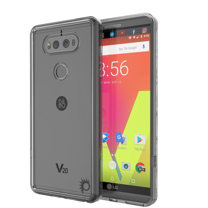LG v20 Case Punkcase® LUCID 2.0 Crystal Black Series w/ PUNK SHIELD Glass Screen Protector | Ultra Fit (Color in image: crystal black)