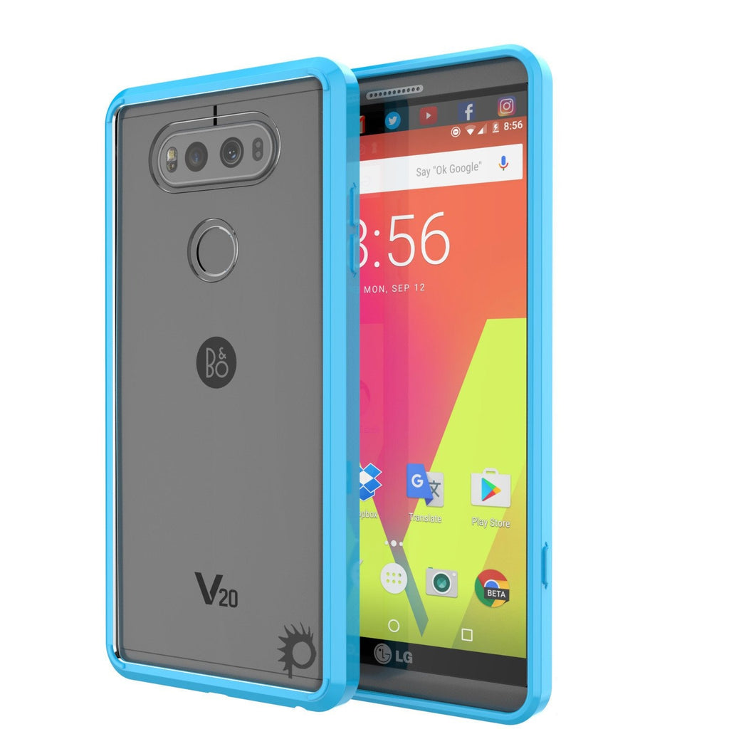LG v20 Case Punkcase® LUCID 2.0 Light Blue Series w/ PUNK SHIELD Glass Screen Protector | Ultra Fit (Color in image: light blue)