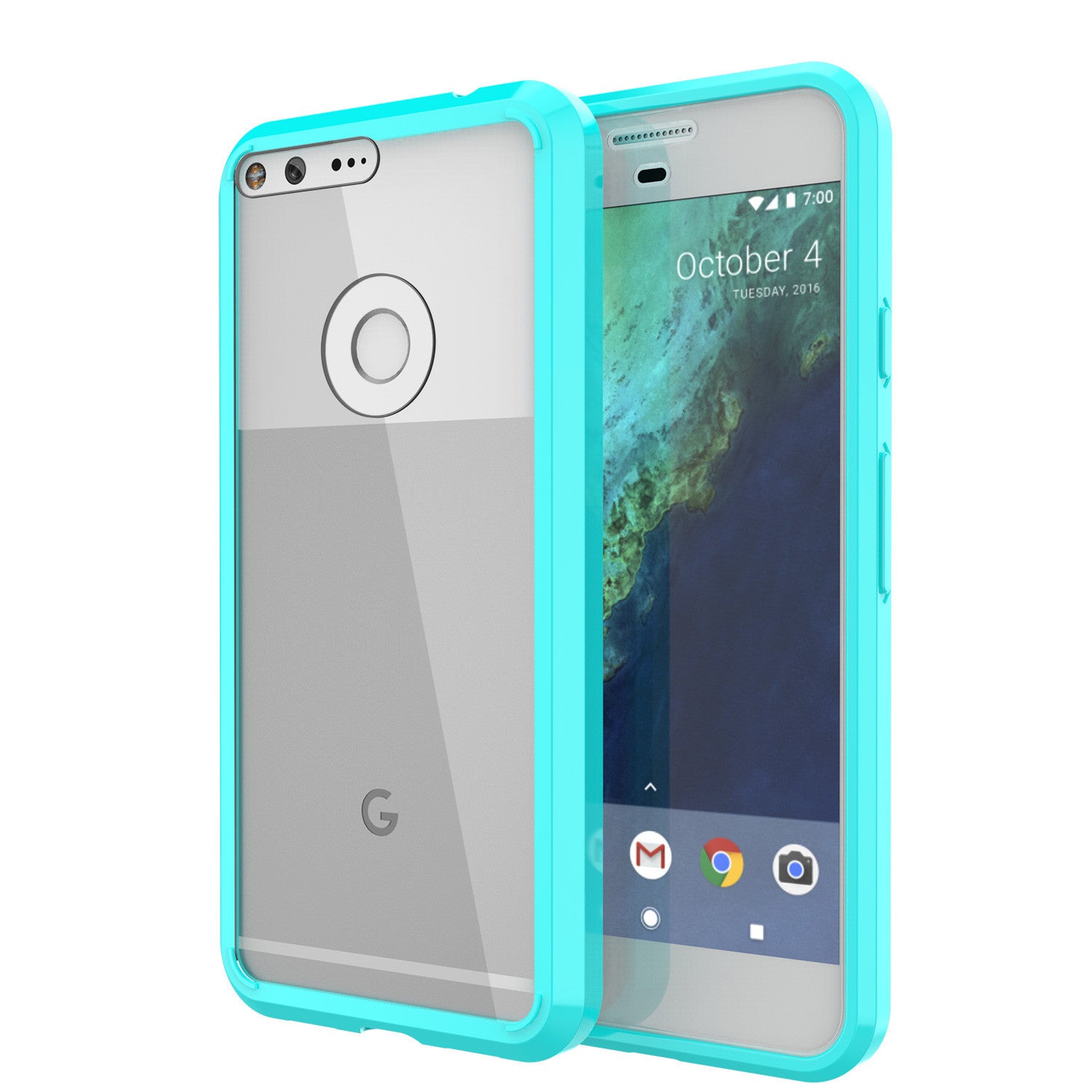 Google Pixel Case Punkcase® LUCID 2.0 Teal Series w/ PUNK SHIELD Glass Screen Protector | Ultra Fit (Color in image: teal)