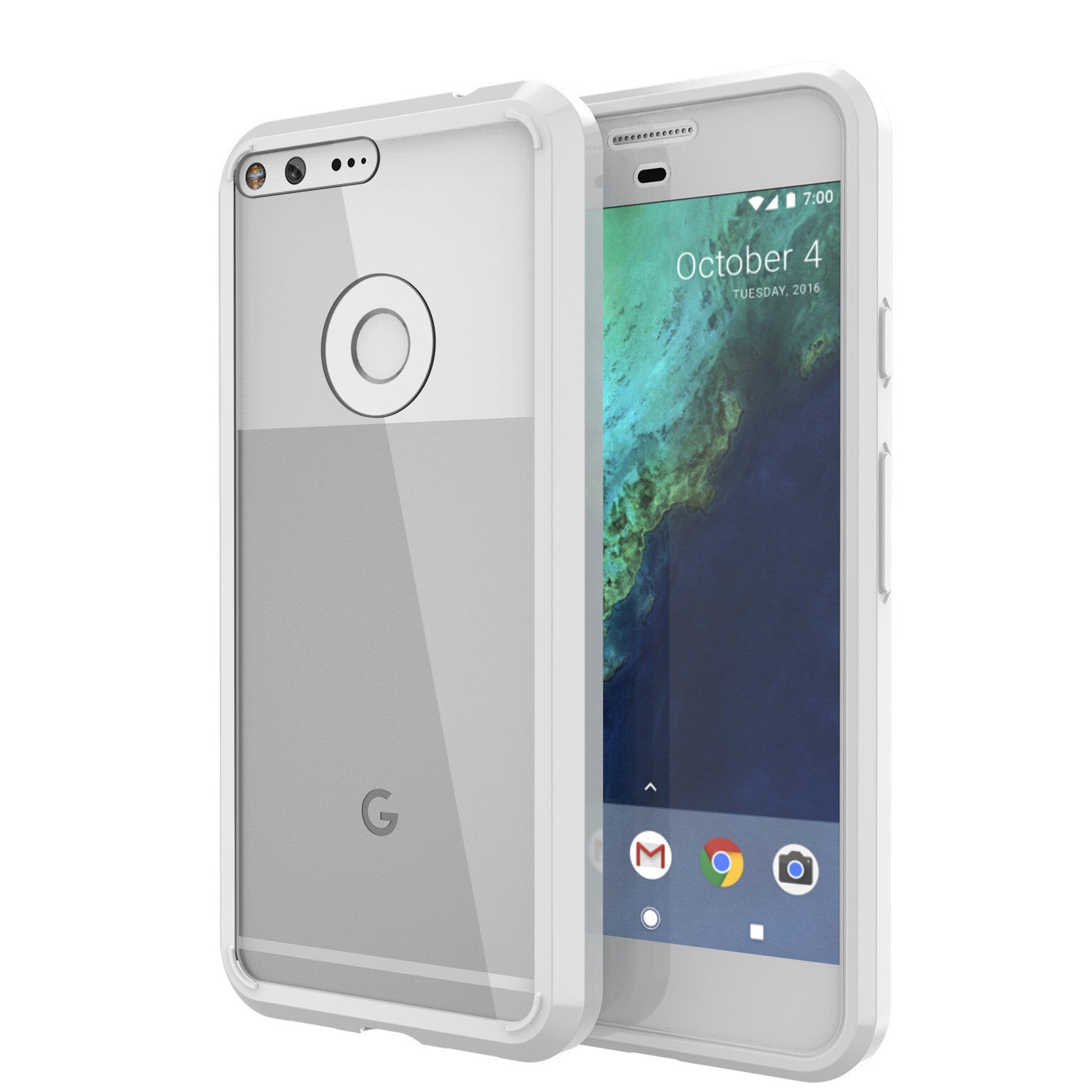 Google Pixel Case Punkcase® LUCID 2.0 White Series w/ PUNK SHIELD Glass Screen Protector | Ultra Fit (Color in image: white)