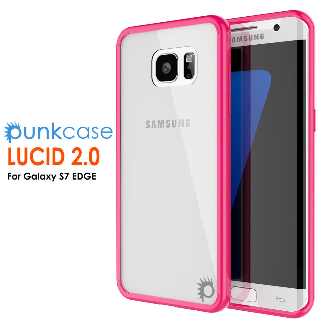 S7 Edge Case Punkcase® LUCID 2.0 Pink Series w/ PUNK SHIELD Screen Protector | Ultra Fit (Color in image: clear)