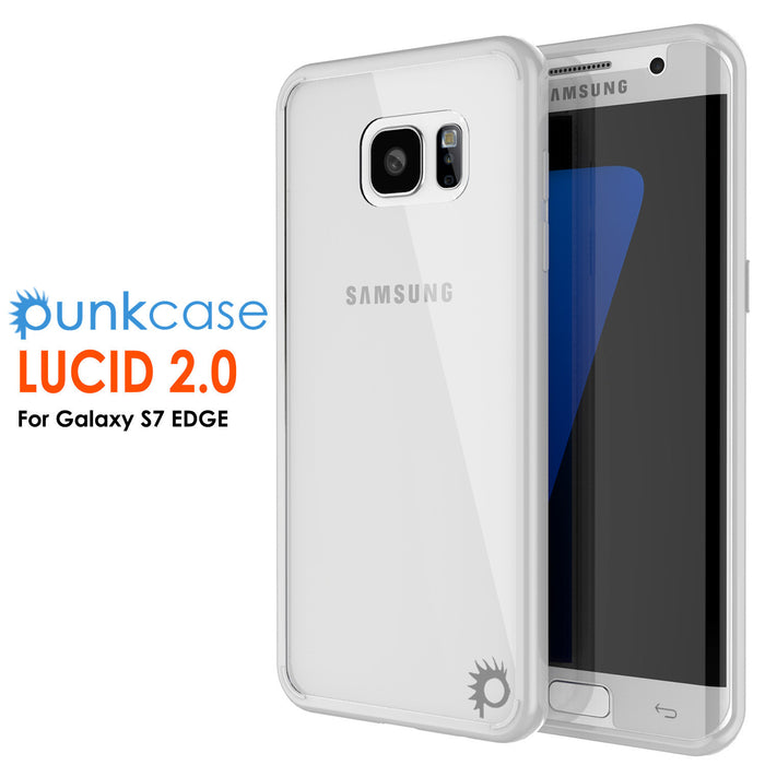 S7 Edge Case Punkcase® LUCID 2.0 White Series w/ PUNK SHIELD Screen Protector | Ultra Fit (Color in image: clear)