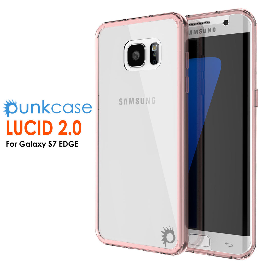 S7 Edge Case Punkcase® LUCID 2.0 Crystal Pink Series w/ PUNK SHIELD Screen Protector | Ultra Fit (Color in image: crystal black)