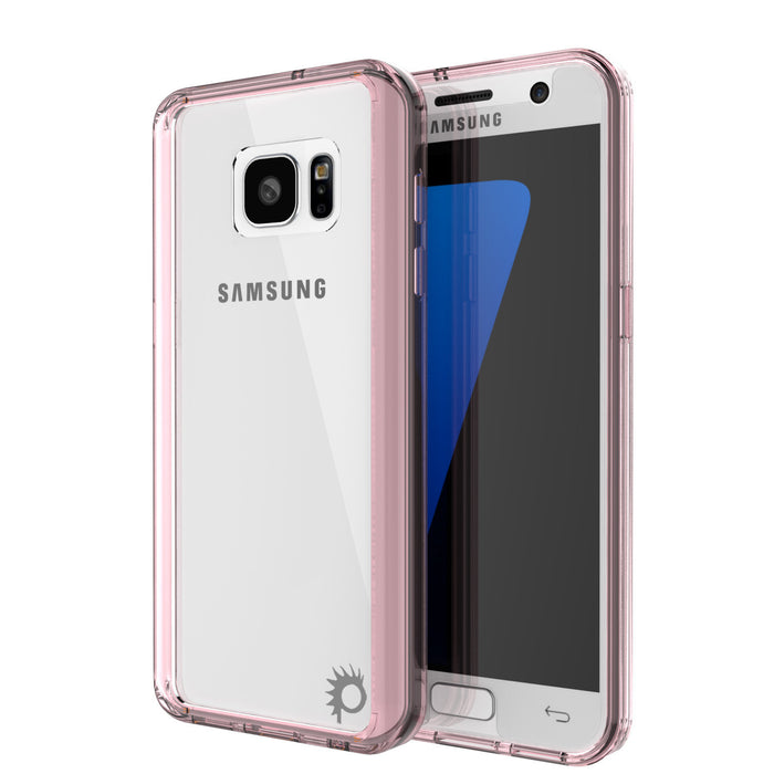 S7 Case Punkcase® LUCID 2.0 Crystal Pink Series w/ PUNK SHIELD Glass Screen Protector | Ultra Fit (Color in image: crystal pink)