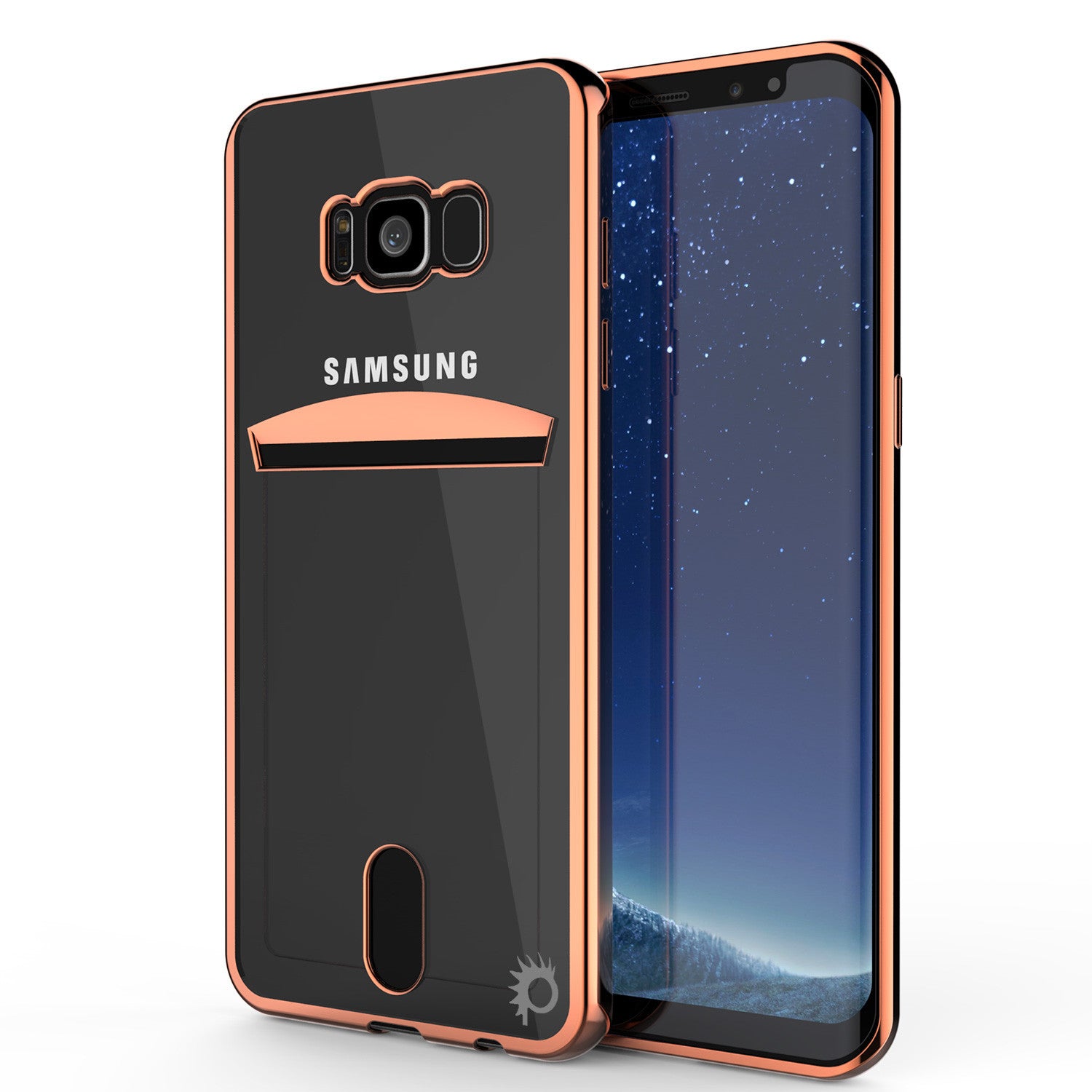 Galaxy S8 Plus Case, PUNKCASE® LUCID Rose Gold Series | Card Slot | SHIELD Screen Protector (Color in image: Rose Gold)
