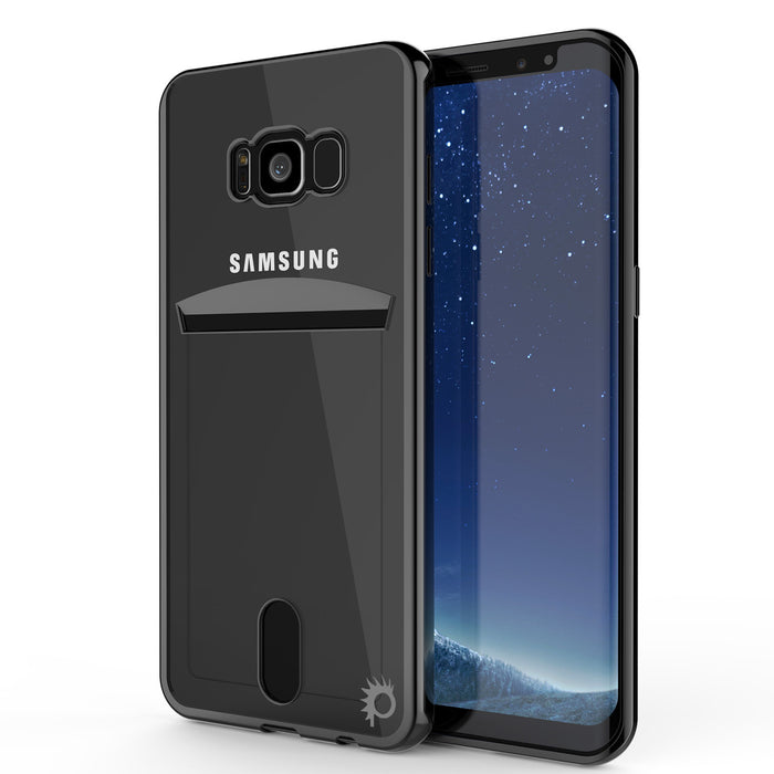 Galaxy S8 Case, PUNKCASE® LUCID Black Series | Card Slot | SHIELD Screen Protector | Ultra fit (Color in image: Balck)