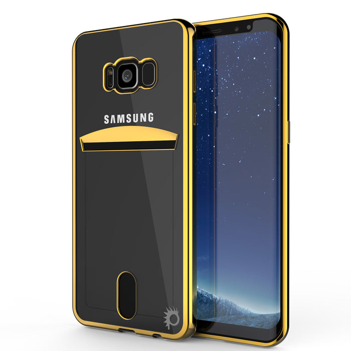 Galaxy S8 Case, PUNKCASE® LUCID Gold Series | Card Slot | SHIELD Screen Protector | Ultra fit (Color in image: Gold)
