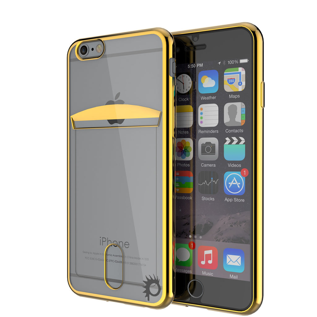 iPhone 6s+ Plus/6+ Plus Case, PUNKCASE® LUCID Gold Series | Card Slot | SHIELD Screen Protector (Color in image: Gold)