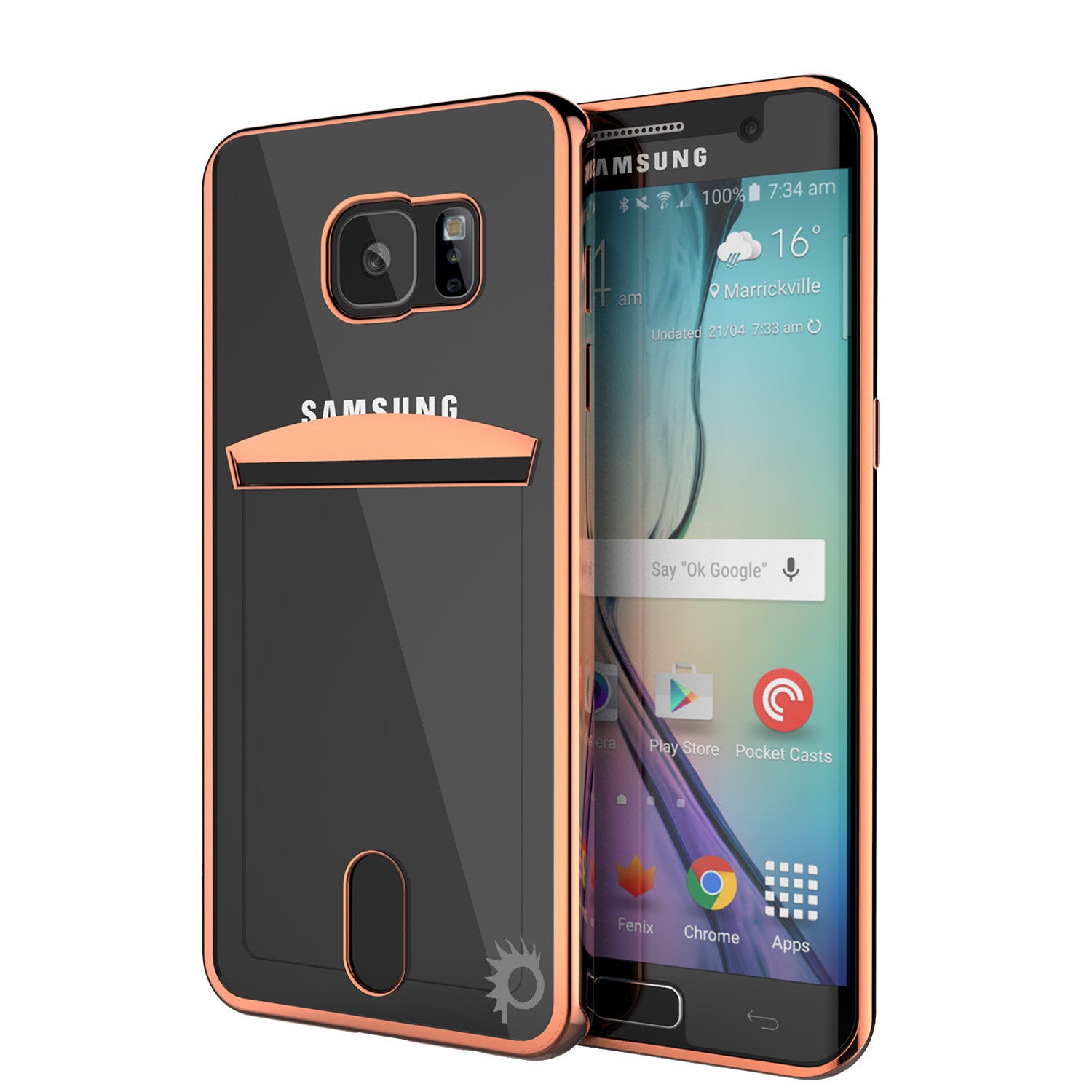 Galaxy S6 EDGE Case, PUNKCASE® LUCID Rose Gold Series | Card Slot | SHIELD Screen Protector (Color in image: Rose Gold)