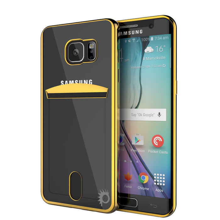 Galaxy S6 EDGE+ Plus Case, PUNKCASE® LUCID Gold Series | Card Slot | SHIELD Screen Protector (Color in image: Gold)