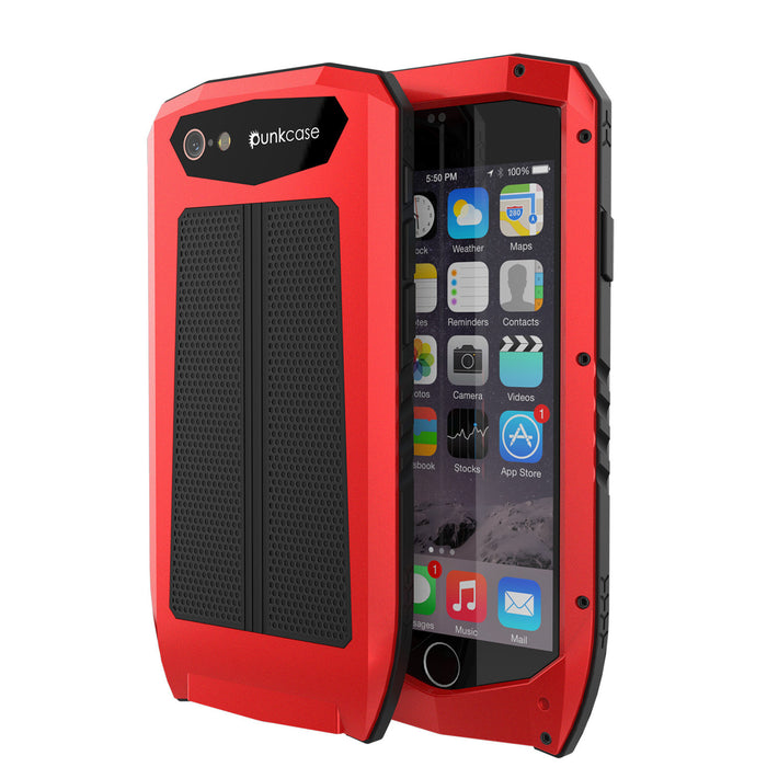 iPhone 6s/6 Case, Punkcase Metallic PRO Red Series Cover W/ Attached Screen Protector | Touch-ID (Color in image: Red)