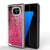 S7 Edge Case, PunkCase LIQUID Pink Series, Protective Dual Layer Floating Glitter Cover (Color in image: pink)