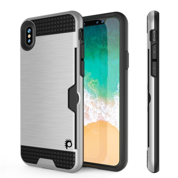 iPhone XR Case, PUNKcase [SLOT Series] Slim Fit Dual-Layer Armor Cover [White] (Color in image: White)