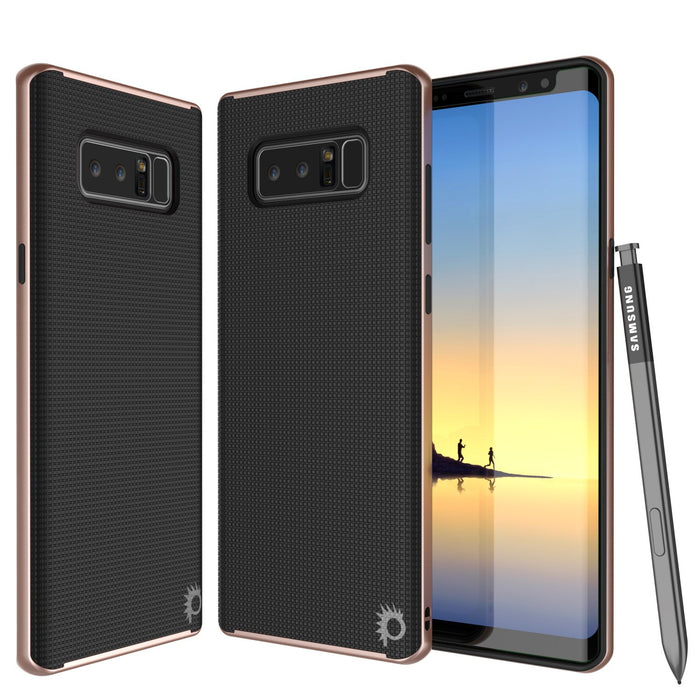 Galaxy Note 8 Case, PunkCase [Stealth Series] Hybrid 3-Piece Shockproof Dual Layer Cover [Non-Slip] [Soft TPU + PC Bumper] with PUNKSHIELD Screen Protector for Samsung Note 8 [Rose Gold] (Color in image: Rose Gold)