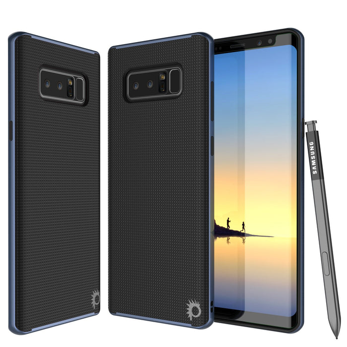 Galaxy Note 8 Case, PunkCase [Stealth Series] Hybrid 3-Piece Shockproof Dual Layer Cover [Non-Slip] [Soft TPU + PC Bumper] with PUNKSHIELD Screen Protector for Samsung Note 8 [Navy Blue] (Color in image: Navy Blue)
