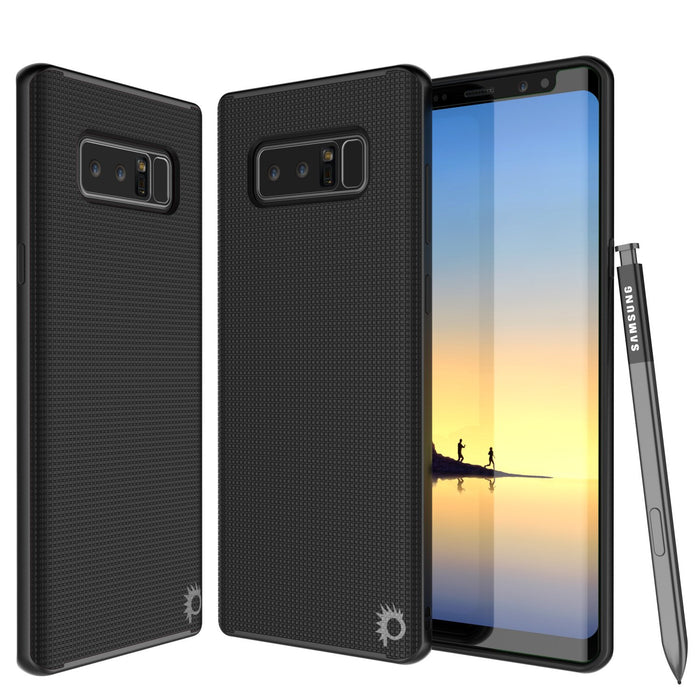 Galaxy Note 8 Case, PunkCase [Stealth Series] Hybrid 3-Piece Shockproof Dual Layer Cover [Non-Slip] [Soft TPU + PC Bumper] with PUNKSHIELD Screen Protector for Samsung Note 8 [Black] (Color in image: Black)
