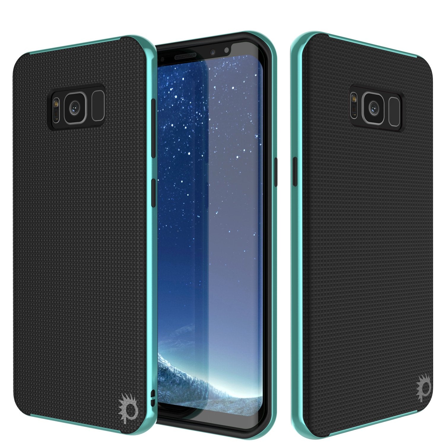 Galaxy S8 Case, PunkCase [Stealth Series] Hybrid 3-Piece Shockproof Dual Layer Cover [Non-Slip] [Soft TPU + PC Bumper] with PUNKSHIELD Screen Protector for Samsung S8 Edge [Teal] (Color in image: Teal)