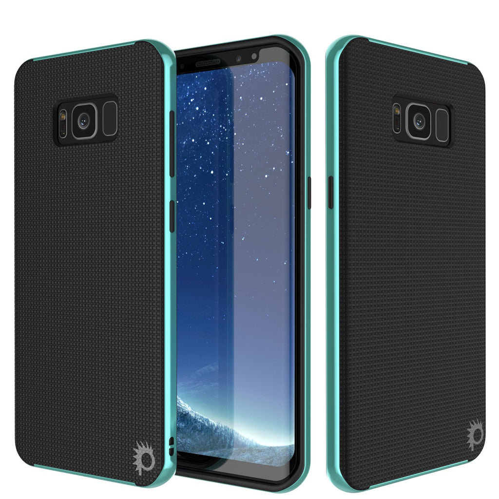 Galaxy S8 Case, PunkCase [Stealth Series] Hybrid 3-Piece Shockproof Dual Layer Cover [Non-Slip] [Soft TPU + PC Bumper] with PUNKSHIELD Screen Protector for Samsung S8 Edge [Teal] (Color in image: Teal)