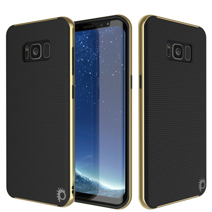 Galaxy S8 PLUS Case, PunkCase [Stealth Series] Hybrid 3-Piece Shockproof Dual Layer Cover [Non-Slip] [Soft TPU + PC Bumper] with PUNKSHIELD Screen Protector for Samsung S8+ [Gold] (Color in image: Gold)